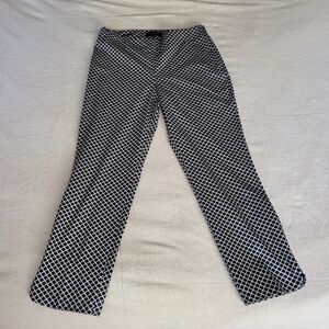 Talbots Navy and White Geometric Capris